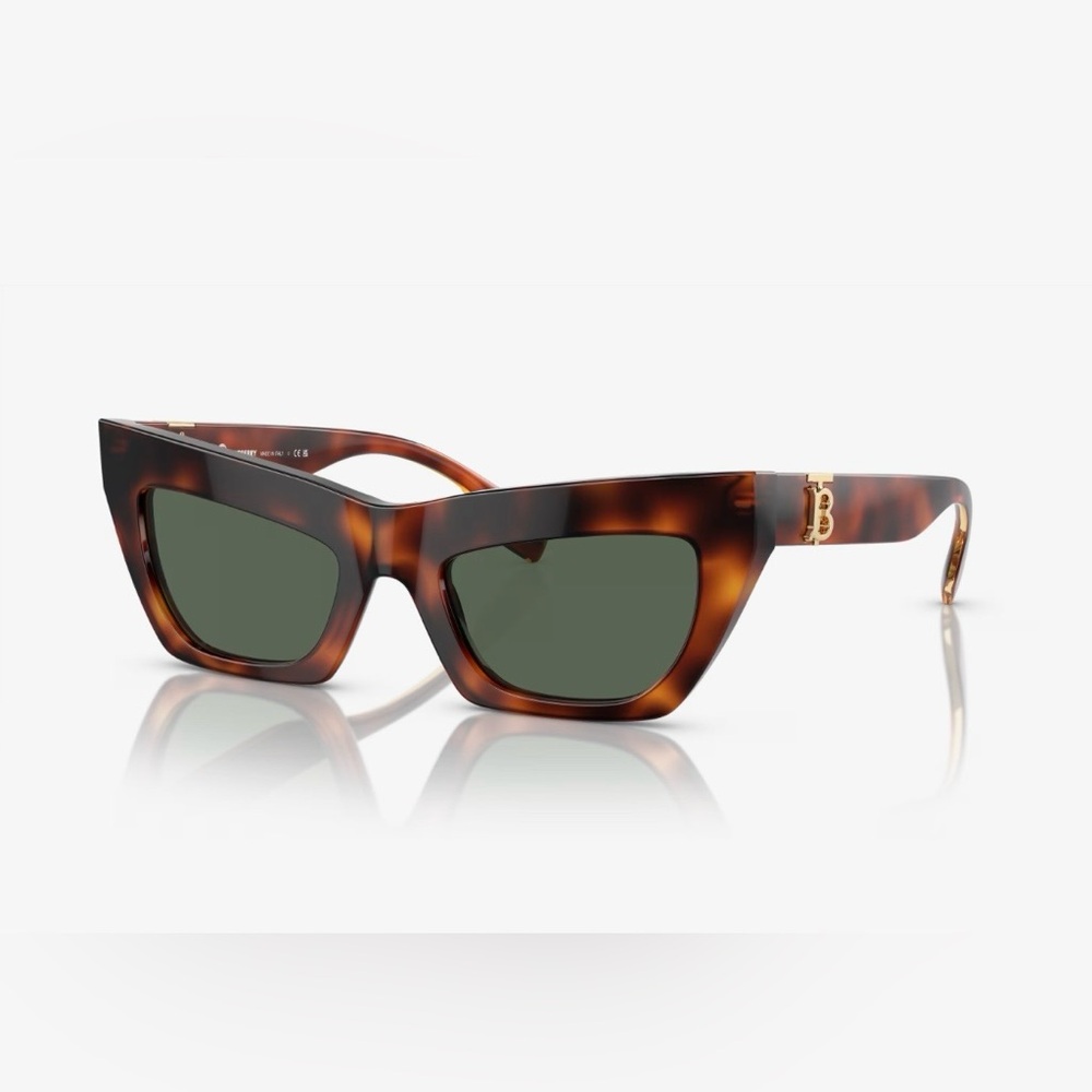 Burberry Tortoiseshell Cat-Eye Sunglasses with Green Lens (NWT)
